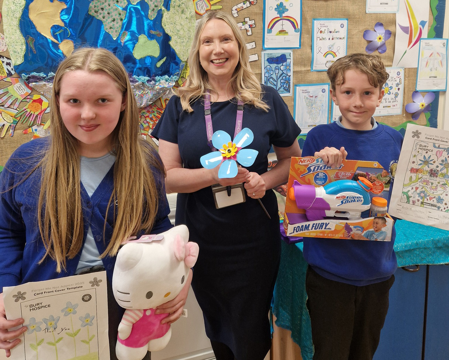 Winners Eloise and Archie with Lisa Schofield